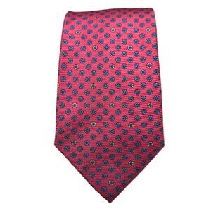 Black Brown 1826 All Silk Red Tie Micro Floral Print 60" Business Formal